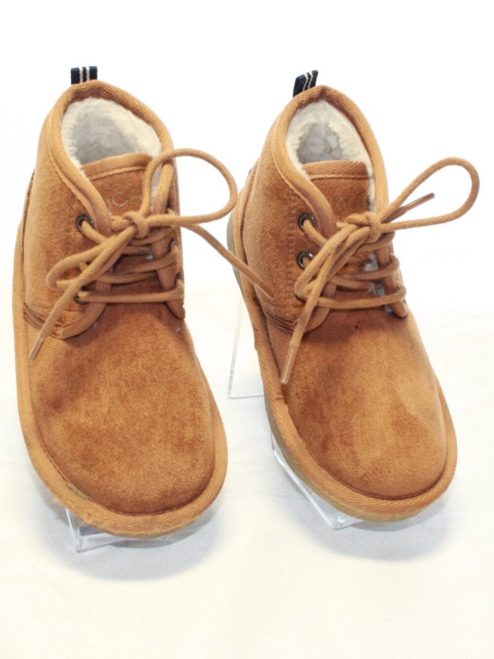 Nautica Size 10 Tan Dulverton Fleece Lined Faux Suede Lace Up Ankle Desert Boots